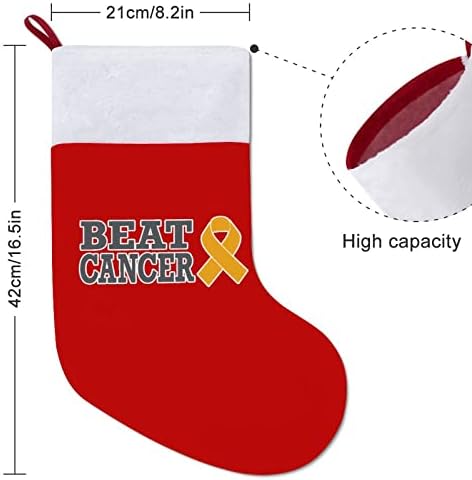 Победи рак Божиќни чорапи црвен кадифе со бела торба за бонбони Божиќни украси и додаток на семејна забава