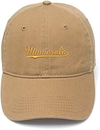Машки бејзбол Капчиња Cijia -Cijia Минесота - Mn везена тато капа измиена памучна капа