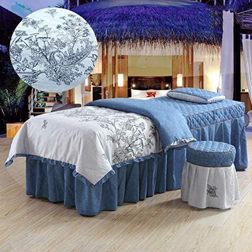 Zhuan Едноставен кревети за масажа со здолништа за масажа за масажа за масажа поставени валенти опремени кревети за кревет 4-парчиња за убавина физиотерапија постелн