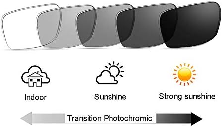 Sightperk Mens Правоаголно бифокално читање очила Транзициски фотохроматски анти-UV леќи читач на сонце