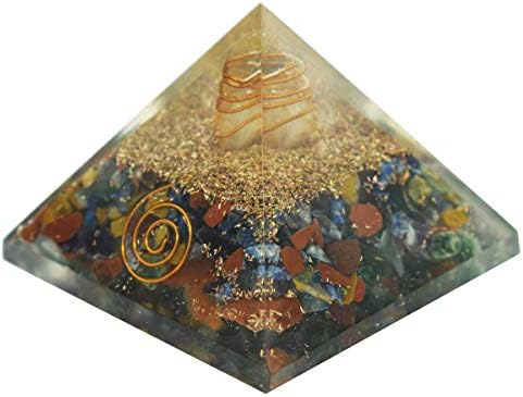 Оргон пирамида со 7 чакра за лекување на камен од реики од кристал на Ревеира