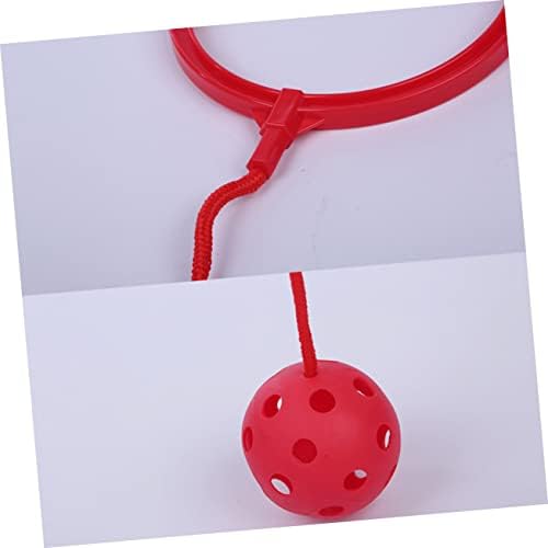Inoomp Flash Toys играчка за деца црвена единечна топка за стапала што ја прескокнува топката за деца со топчести играчки - прстен за нозе Прескокнете