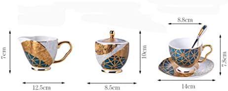 WSSBK Златна геометриска шема Вклучена порцеланска чај сет сад Керамички чаша попладневен чај сет кафе сет