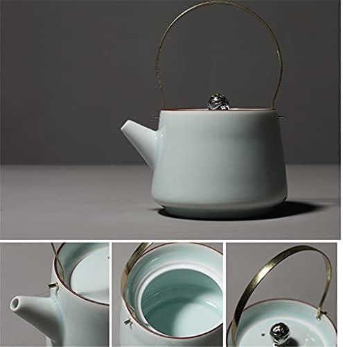 PDGJG Celadon Kung Fu Set Pigmented Ceramic Teapot Porcelain 150ml Gaiwan со послужавник за церемонија на церемонијата на Thone 50ml (боја: