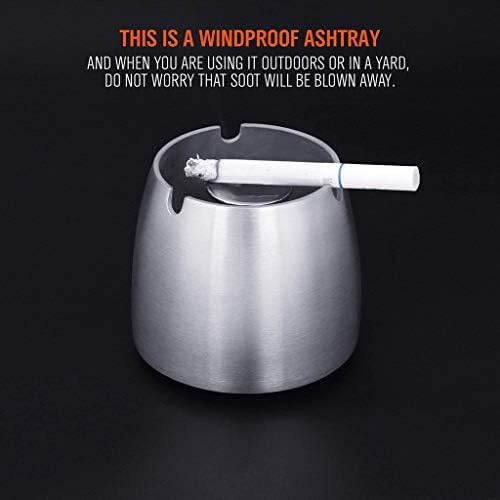 Wjccy цигара од цигара на отворено ветровитофски пепел од не'рѓосувачки челик пепелници лесни украси за чиста куќа