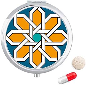 Цвет Мароко Стил Апстракт Геометрија Пилула Случај Џеб Медицина Кутија За Складирање Контејнер Диспензерот