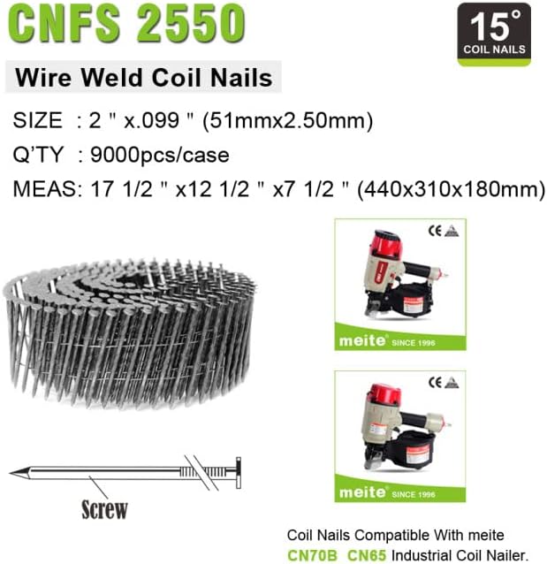 Meite CNFS2550 15 степени жичана калем завртка за завртки за калем на калем)