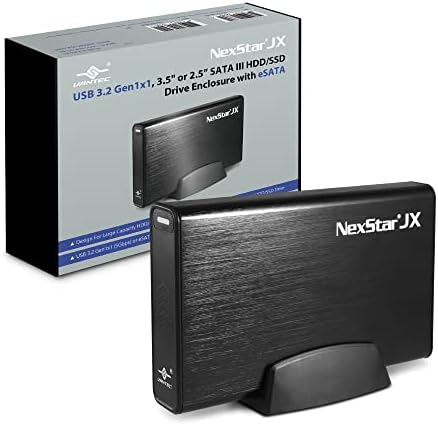VANTEC NEXSTAR JX, USB 3.2 Gen1x1, 3.5 или 2.5 SATA III HDD/SSD Диск Зелено Куќиште со eSATA, Црна