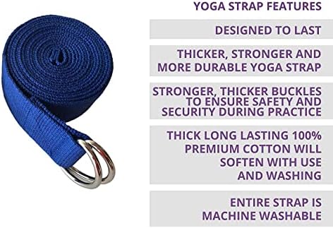 Ухенг 5-пакувања за вежбање со јога за јога 8ft или 10ft со траен Д-прстен за пилатес и теретани вежбање јога фитнес | Држете пози,