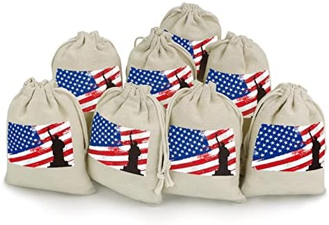 Американско Знаме И Слобода Жици За Влечење Торби За Чување Торбички За Подароци За Бонбони За Повеќекратна Употреба Преклоплив И Компактен