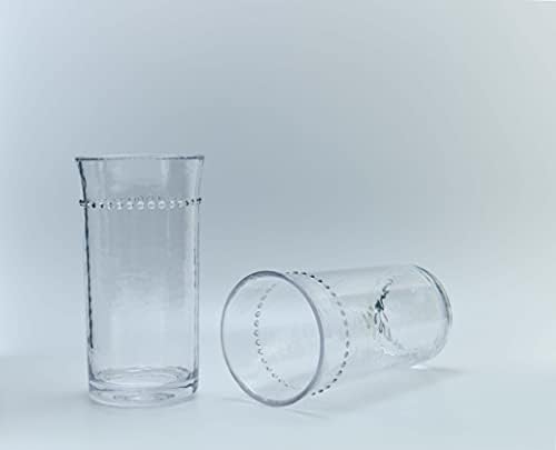 19-Унца Акрилни Врвни Квалитетни Пластични Чекани, пластични чаши за пиење без стебла, Комплет од 6 Светло зелени, безбедни за Миење
