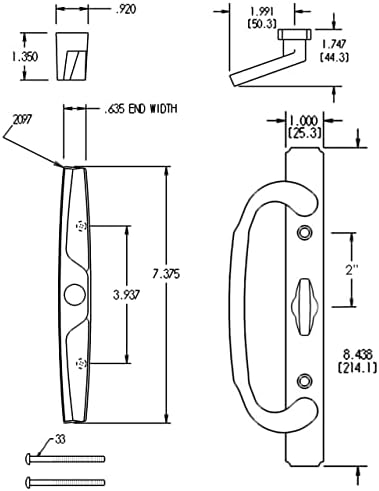 FPL замена на лизгачкиот двор на вратата на вратата поставена со клуч за влечење - Централно вртење на палецот