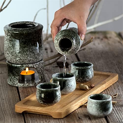 Dsfeoigy јапонски ради поставено со потопло керамичко шише со керамички шишиња подароци колкови колба вино чаши пијат чаши додатоци