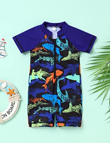 Детско дете за деца, машко момче, костим за капење, ајкула, ајкула, едно парче пливање лето