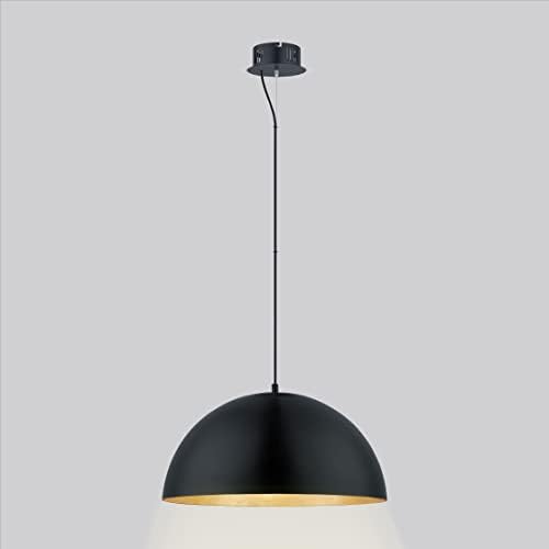Егло Гаетано 1-светло модерно приврзок светло за виси тавани за кујнски остров, ходник и трпезарија, 22,5W, 23 во, мат црно
