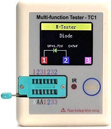 Tidecent LCR-TC DIY Multifunction Transistor Tester 3.5inch Шарен дисплеј Графички приказ за NPN и PNP транзистор на транзициониот