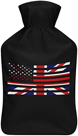 Британско Американско Знаме Шише Со Топла Вода 1000 мл Со Мек Капак Отстранлив Топол Ладен Пакет Вреќа За Вбризгување Вода За Рачни