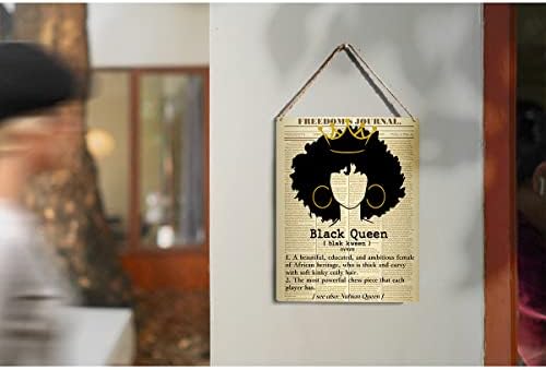 Ретро црна кралица дефиниција дрво знак црна жена дрвени знаци рустикална висина плакета домашна уметност 8 x 10, совршен црни жени потпишете