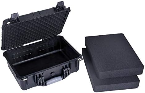 Meijia Portable All Weather Weathereporof Camera Case со пена, соодветна употреба на беспилотни летала, камера, опрема, пиштоли, елегантно црно,