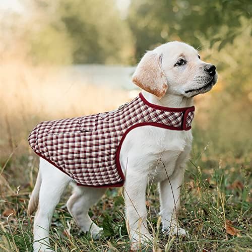 Куче ладно временски палта, водоотпорни топли кучиња јакна елек зимски мантил со џеб и Д-прстен, ветерно миленичиња памучна