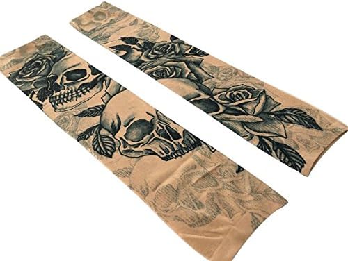 Kehuashina 6pcs лажни привремени ракави за сончање на ракави за сончање, чорапи со уметност на телото, се лизгаат на додатоци, дизајни, пајажина,