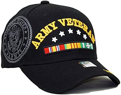 Армиски Ветеран Официјална Лиценцирана Капа За Вез Прилагодлива Воена Пензионирана Бејзбол Капа