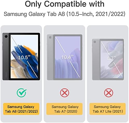 Џетех Случај За Samsung Galaxy Tab A8 10,5-Инчен 2022, Тенок Проѕирен Заден Трикратен Фолио Држач Заштитен Капак На Таблета, Автоматско