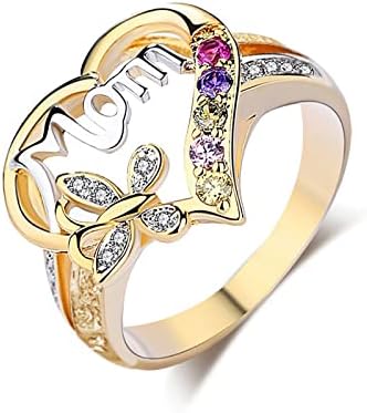 Женски прстени моден елегантен циркон венчален прстен симулиран дијамантски невестински бенд прстени за ангажирање на анксиозни прстени