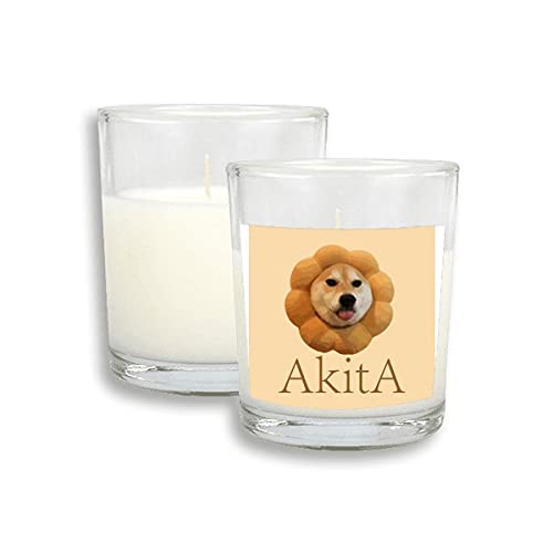 Акита куче перница вратот на вратот бело свеќички стакло миризливи темјан восок