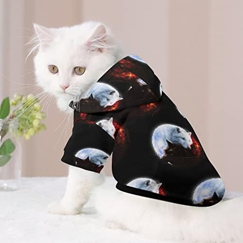 Јин јанг волк облека за домашно милениче мода за домашно милениче џемпер за кучиња за мали средни кучиња кученце пуловер качулка l