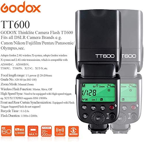 Godox TT600 Камера Флеш Speedlite, Господар/Роб Функција, GN60 Вграден во 2.4 G Безжичен X Систем 1 / 8000s HSS Флеш Со Godox XProII-S TTL