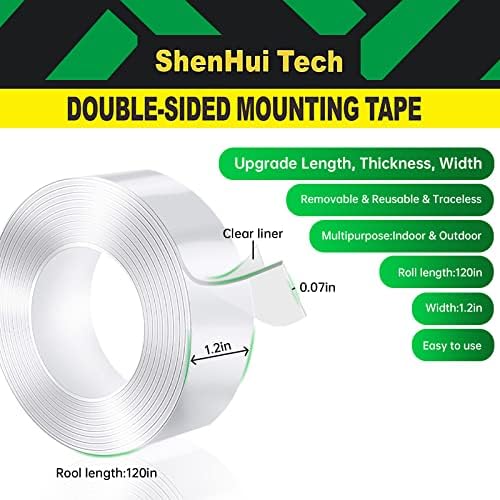 Shenhuitech двострана монтажна лента тешка мултипурска цел тешка и чиста отстранлива wallидна лента лепило транспарентен зафат,