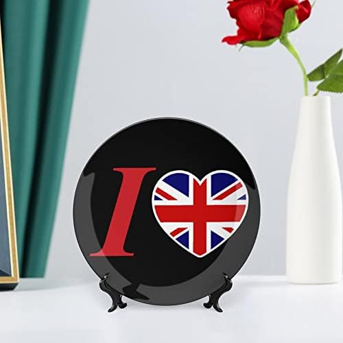 Сакам ВЕЛИКА Британија Виси Керамички Декоративна Плоча Со Дисплеј Штанд Прилагодено Годишнината Свадба Подароци За Неколку Родители
