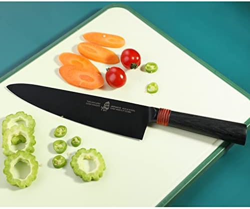 Туо јапонски нож за готвачи Професионален готвач нож 8 инчи, Аус-8 челичен кујнски нож за домашен ресторан, рачка со ергономска пакауд