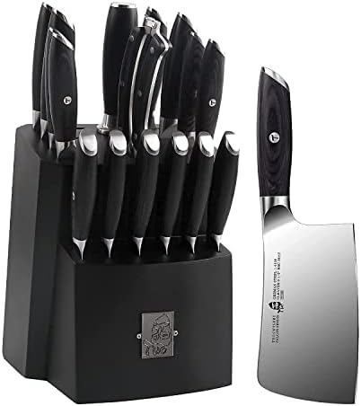Туо Зеленчук Нож 6.5 инчен &засилувач; Кујна Нож Во Собата 17 парчиња-Месо Нож Сечкање Сечкање Хеликоптер нож-германски HC Челик