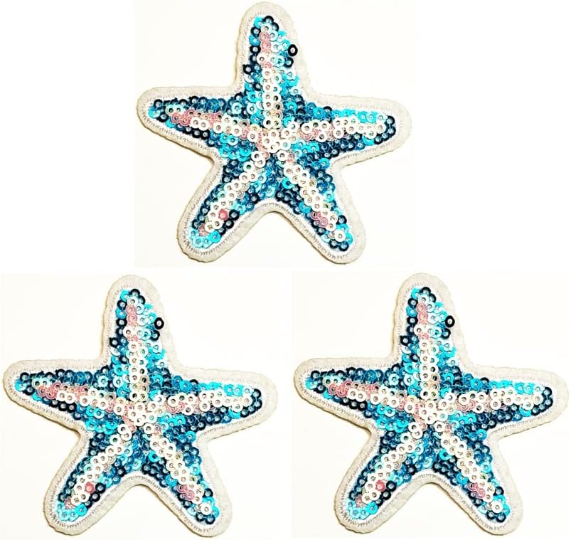 Кленплус 3 парчиња. Прекрасна Морска Морска Ѕвезда Во природата Цртан Филм Модна Лепенка Налепница За Морска Ѕвезда Занаетчиски Закрпи САМОСТОЈНА