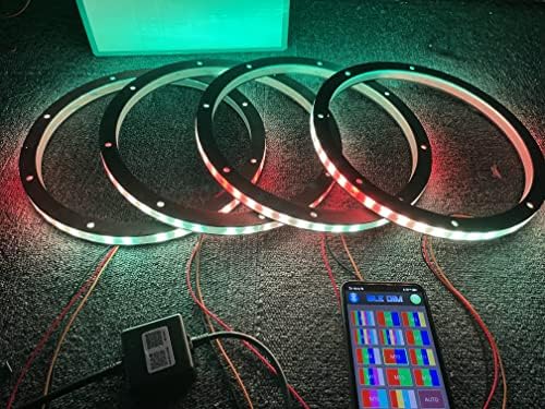 Sando Tech 4PCS 12 LED звучник LED за декоративни светлосни комплети за светло за ладење на проток, проток на проток, светлосни коаксијални звучни