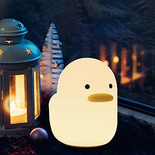 Даиналиј патка ноќна светлина патка ламба симпатична животинска силиконска расадник за полнење на маса за постела за ламби