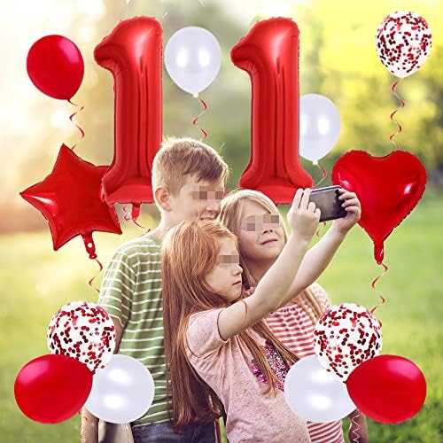 Maigendoo 11 број балони сет цифри балони латекс балон конфети балон срце срце starвезда месечина балон со балон со вртливите украси за 11 -та