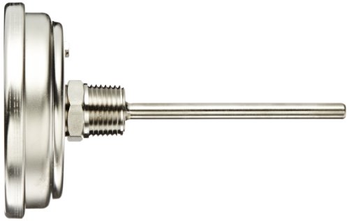 Ношок 300 серија 304 тип на инструмент од не'рѓосувачки челик со двојна скала БИ метален термометар со прилагодлив агол монтирање,