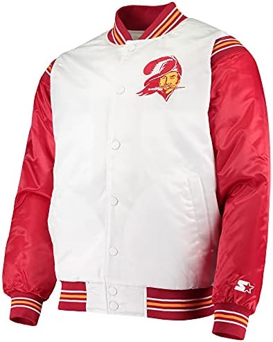 За стартерот машко НФЛ историско лого Renegade Satin Varsity јакна со целосна сноп