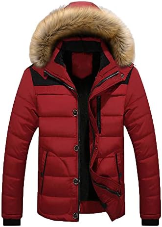 Ymosrh Модни јакни за мажи отворено топло зимско густо јакна со качулка со патент џебно палто