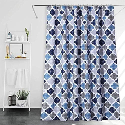 Haperlare quatrefoil ткаенина за туширање завеса, геометриска шема туш завеса за тушеви за бања и када памук мешавина ткаенина за
