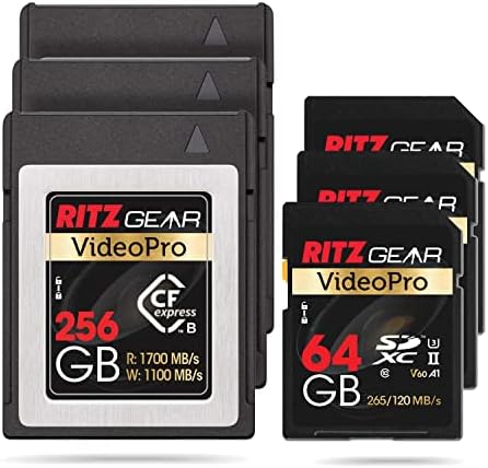 Риц Опрема Видеопро CFExpress Тип Б 256gb Картичка . + UHS-II 64GB SDXC Мемориска Картичка U3 V60 A1