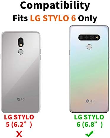 Вести Компатибилен LG Stylo 6 Кожен Случај 6,8 инчи, Сјајна Вештачка Стп Кожа Магнетно Затворање Мулти-Кредитна Картичка Слот