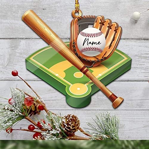 Сопствено име Бејзбол терен за ракавици и топка подарок за фан плеер елка украс украс декор чиста пластична висина за декорација куќа презентирана Божиќна евеј де?