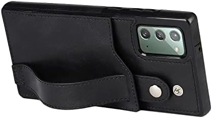 Phone Case Cover Compatible with Samsung Galaxy Note20 Leather Wallet Phone Case Stand Wrist Strap Phone Case Adjustable Wrist Strap