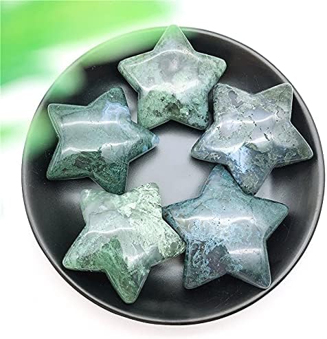 QiaNONOI ZD1226 1PC Природна мов Агат starвезда Кристал скапоцен камен Медитација заздравување Чакра Полирани подароци Природни