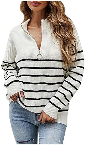 Џемпери на пуловер за жени со долг ракав женски џемпери плус големина случајна пулвер лесна лабава врвови на женски модни полу -желки од градите,