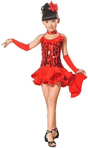 Деца Деца девојки облекуваат здолништа Латински балет фустан забава за танцување во сала за танцување, облекуваат цврсти тенок топка